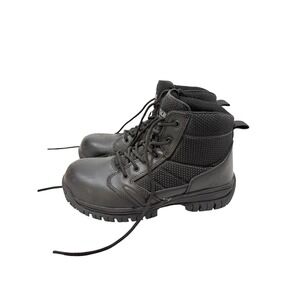Tactical Performance Steel Toe Work Boots Mens Black Leather‎ ASTM Size 10